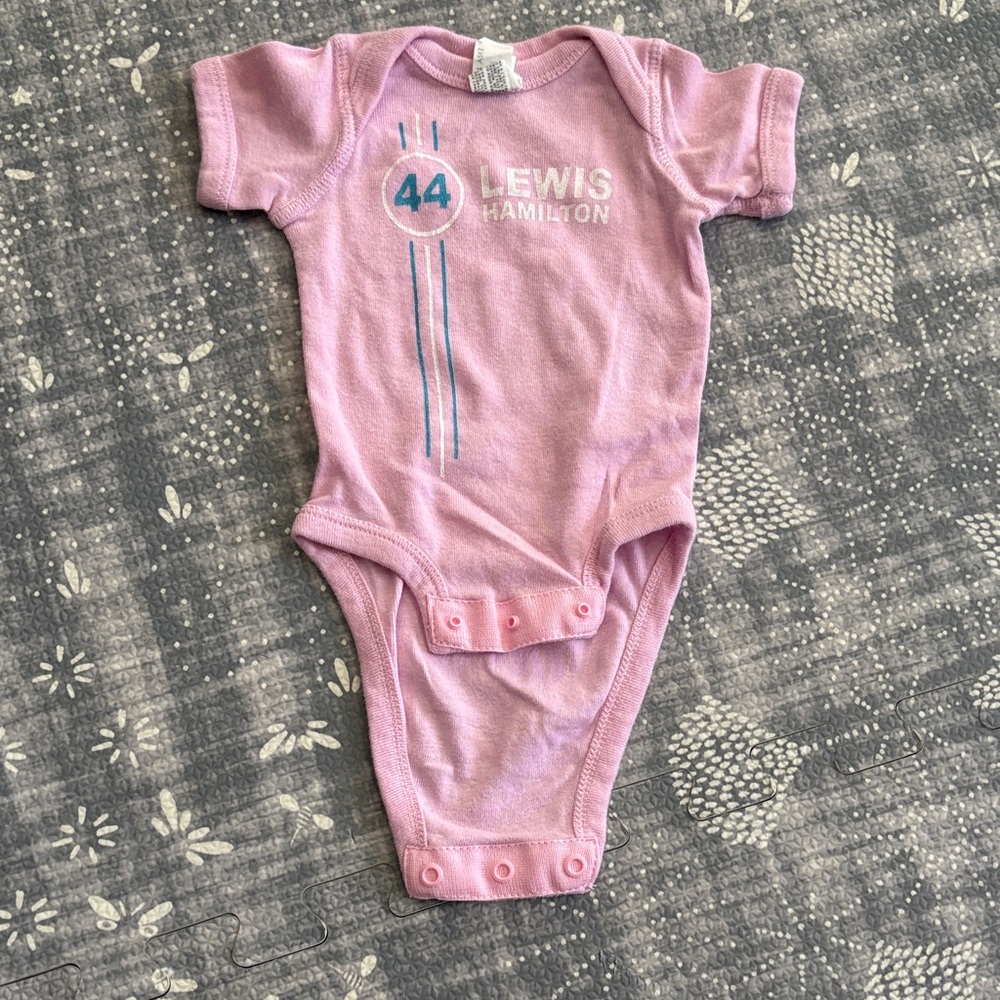 Lewis Hamilton Pink Baby Bodysuit
